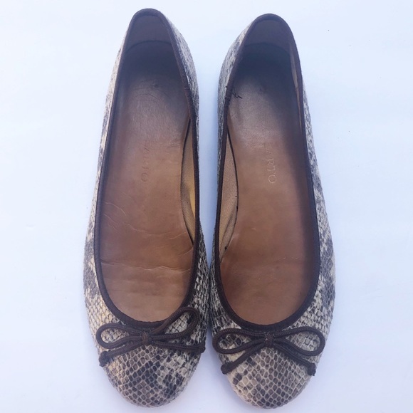 Franco Sarto Shoes - EUC Franco Sarto Snakeskin Bow Front Ballet Flats